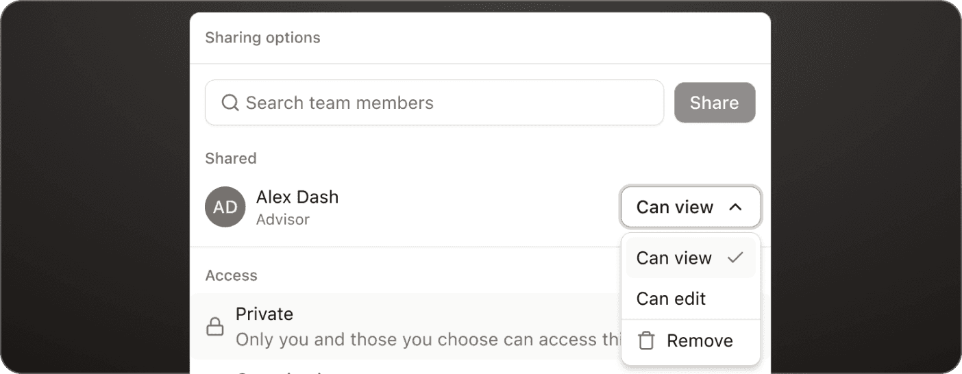 Choose Who Can View and Who Can Edit a Shared Meeting