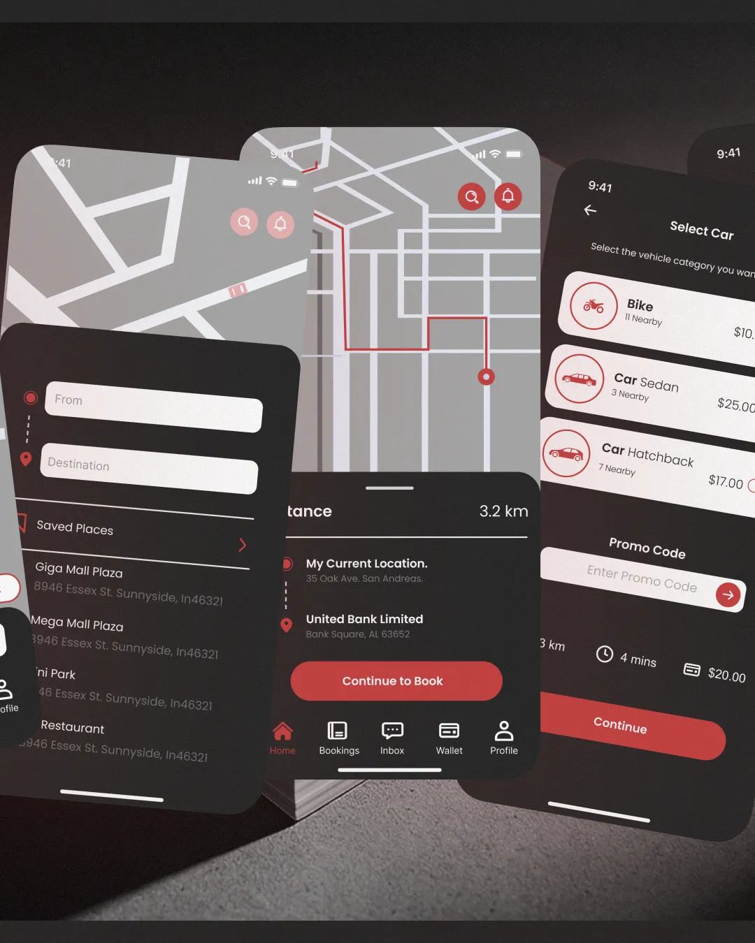 Modern architectural workspace with large floor-to-ceiling windows, surrounded by trees, and desks filled with design materials and books. Two blurred figures are walking through the space.