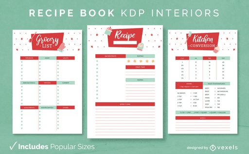 recipe template kdp