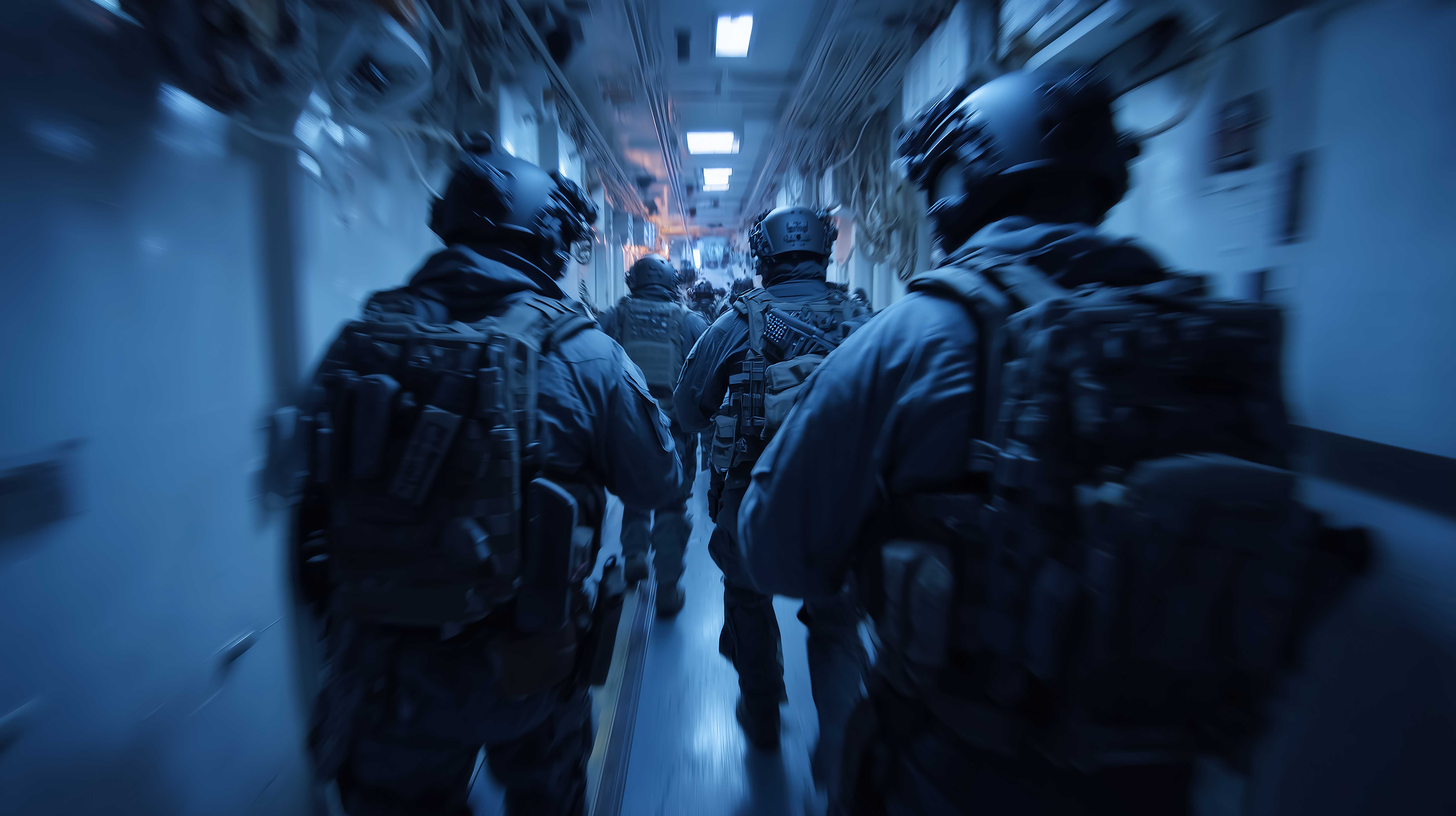 Machine gun mounted on a tripod with an ammunition belt.