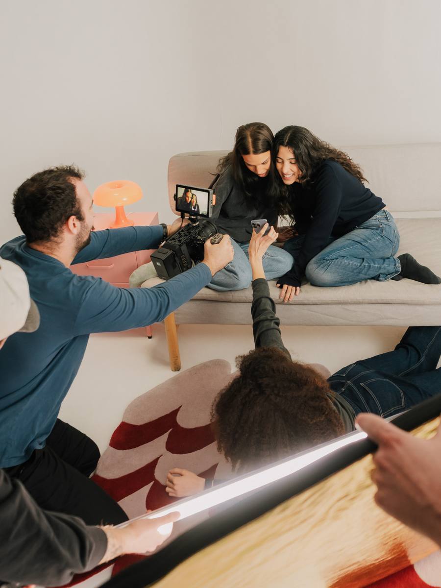 Behind-the-scenes photograph from the shoot