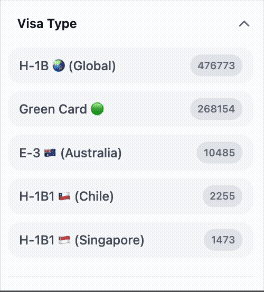 GIF of user selecting filters from list