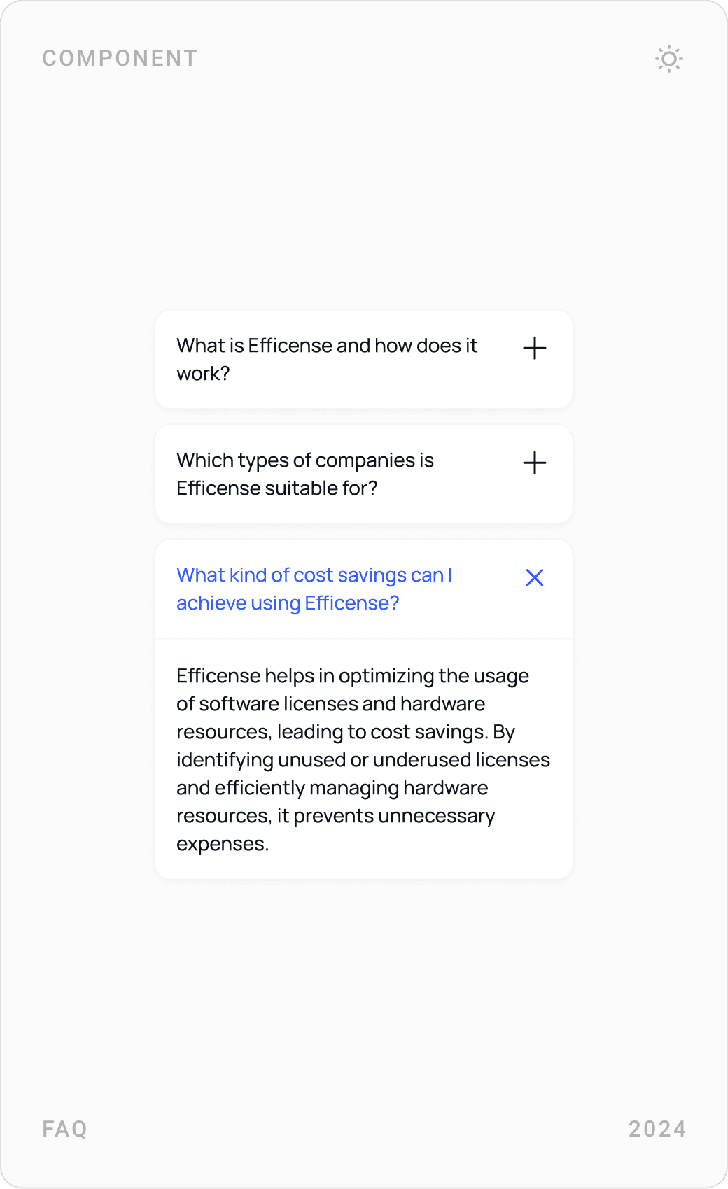 Professional SaaS FAQ Accordion Component Design