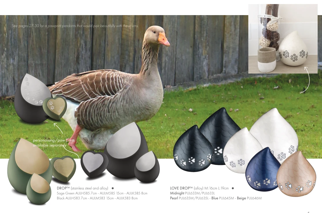 Love Drop & Drop Urns – original supplier products