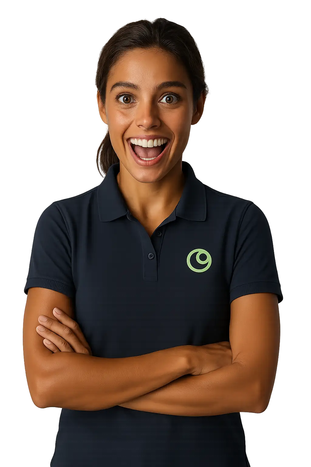 Young woman smiling.