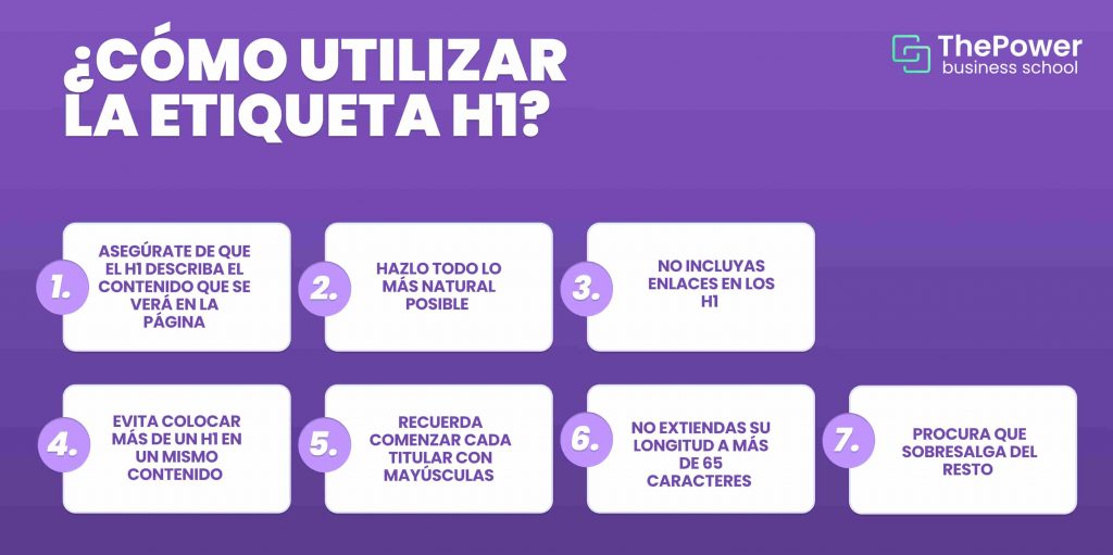 cómo utilizar la etiqueta h1