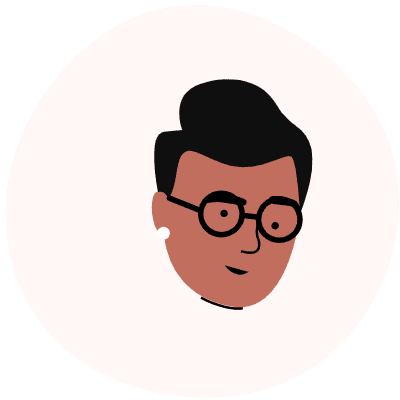 Illustration of Sean, a man wearing glasses