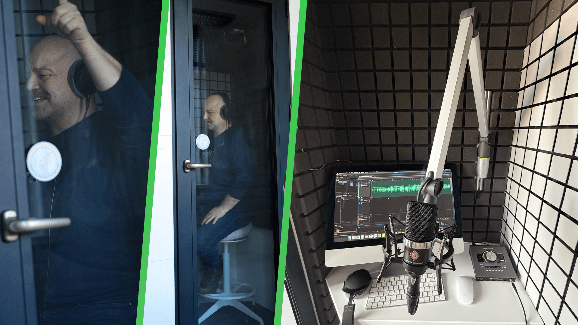 Professionele voicebooth met Neumann microfoon