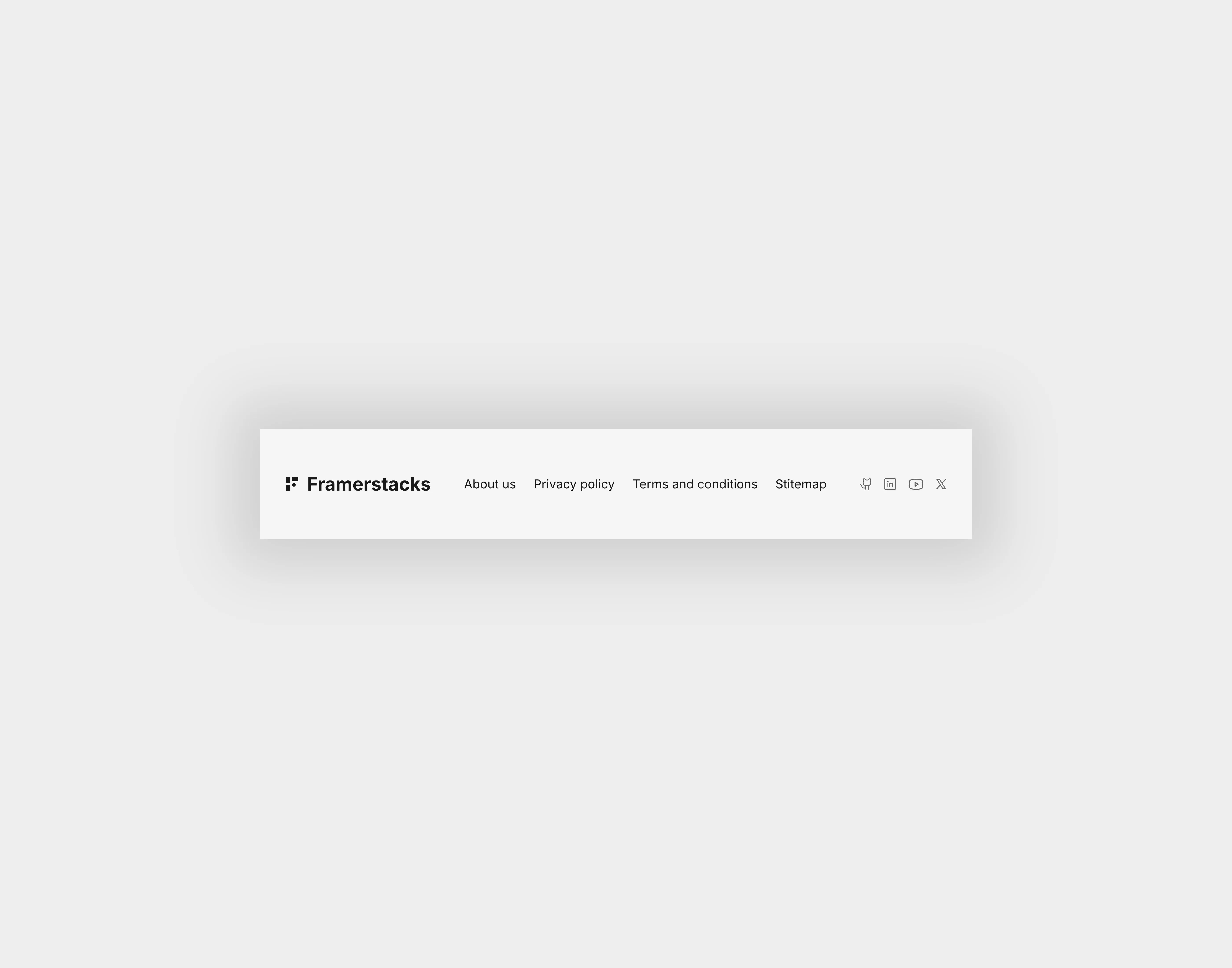 A light themed simple ui design of a footer section for tablet devices.