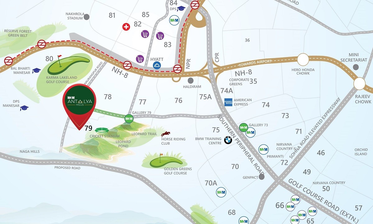 M3M Beverly Hills Location Map