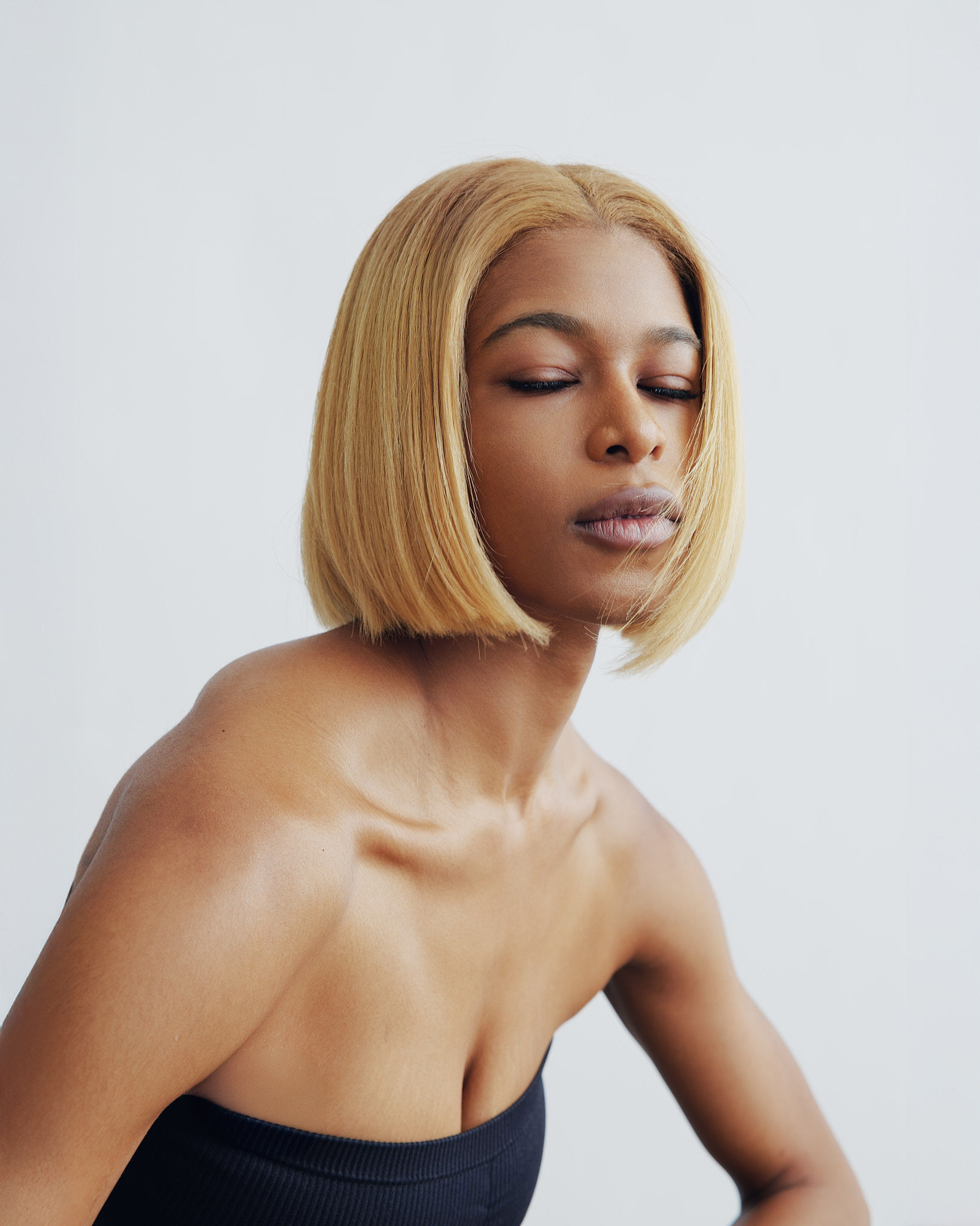 Close-up of dark green grass blades.