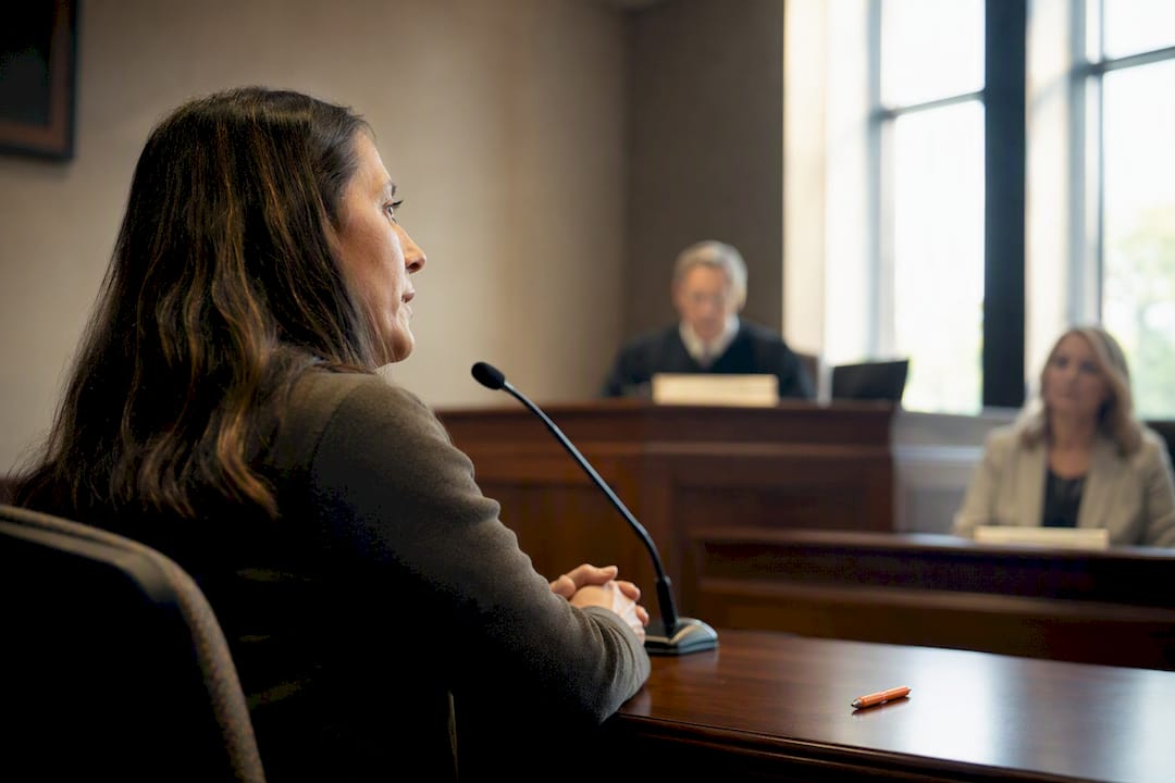 Caregiver giving testimony at disability hearing