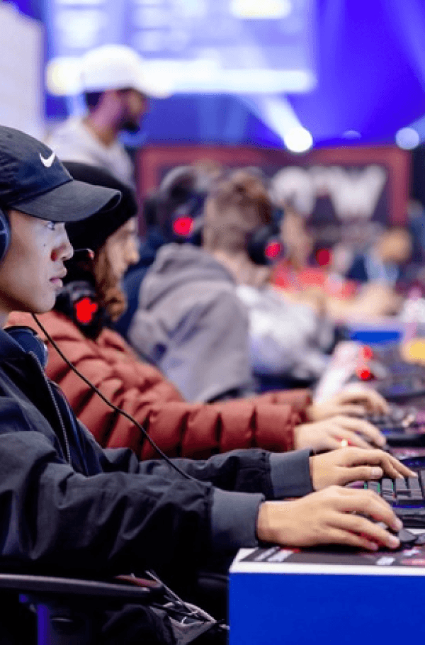 Gamers playing at an event