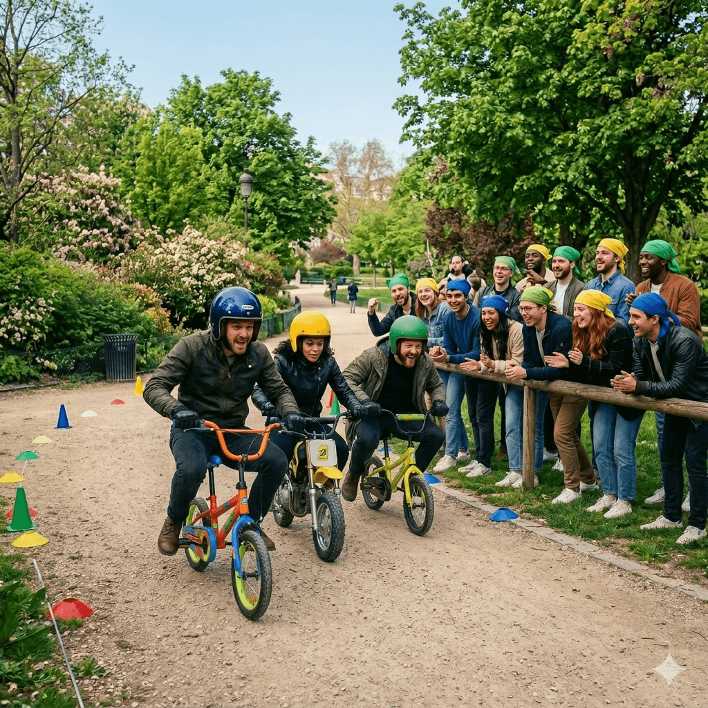 Participants aux Olympiades de la Jeance team building