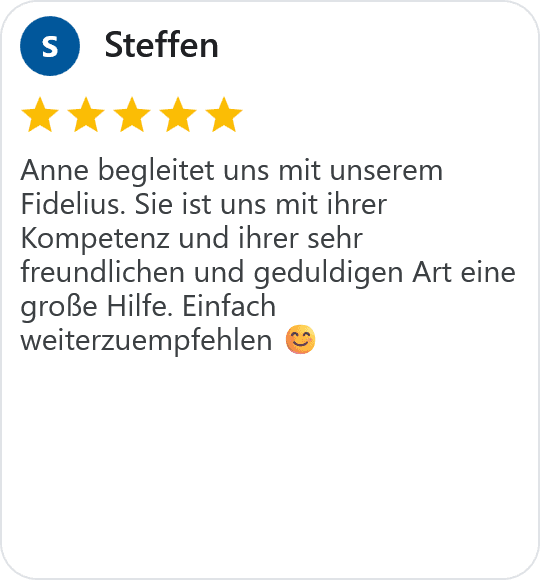 five star google review from Steffen