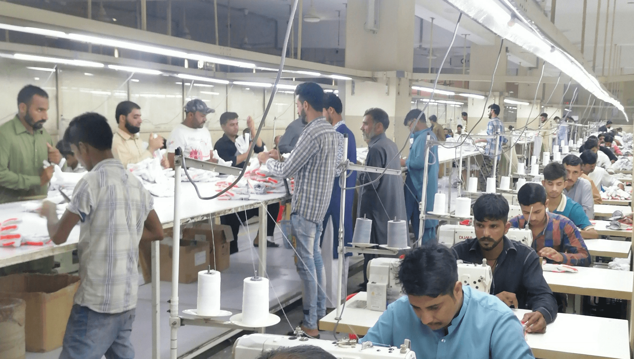 Inside of Pakistani garments factory for Sughran Trading