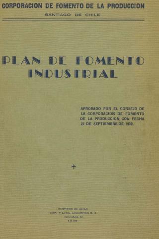 Plan de Fomento Industrial: aprobado con fecha 22 de septiembre de 1939