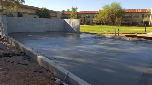 Fresh concrete pour on a Tucson job site