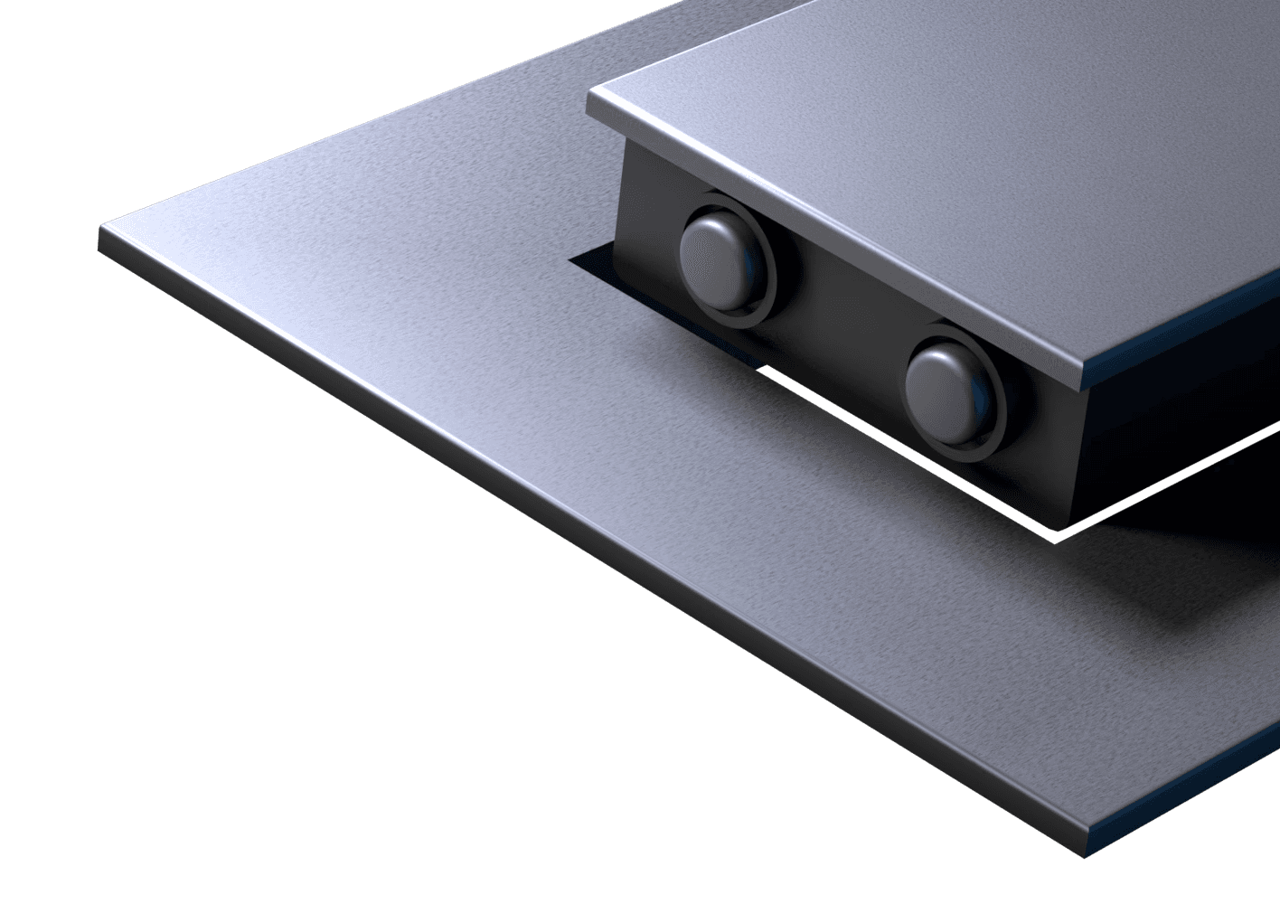 Closeup of the Smartcycle junction box cover against gray background.