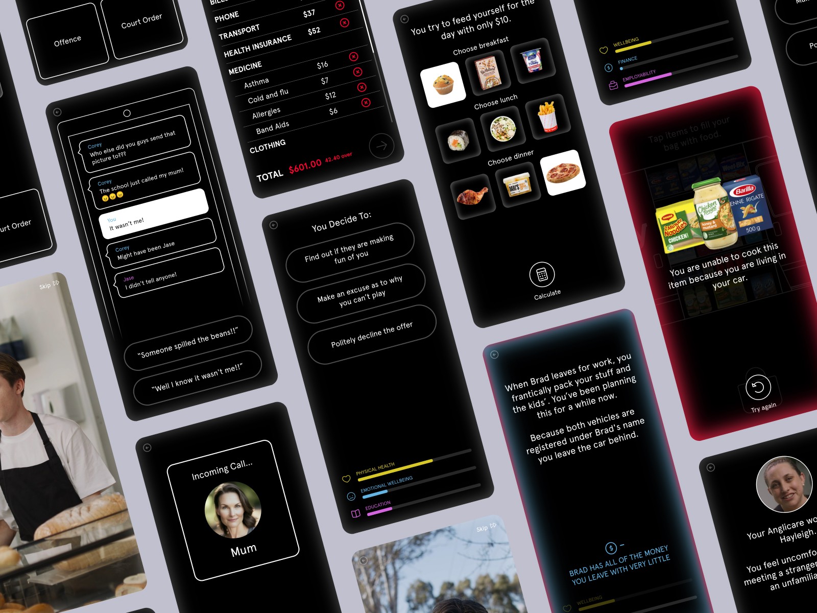 Homescreen with open bottom drawer