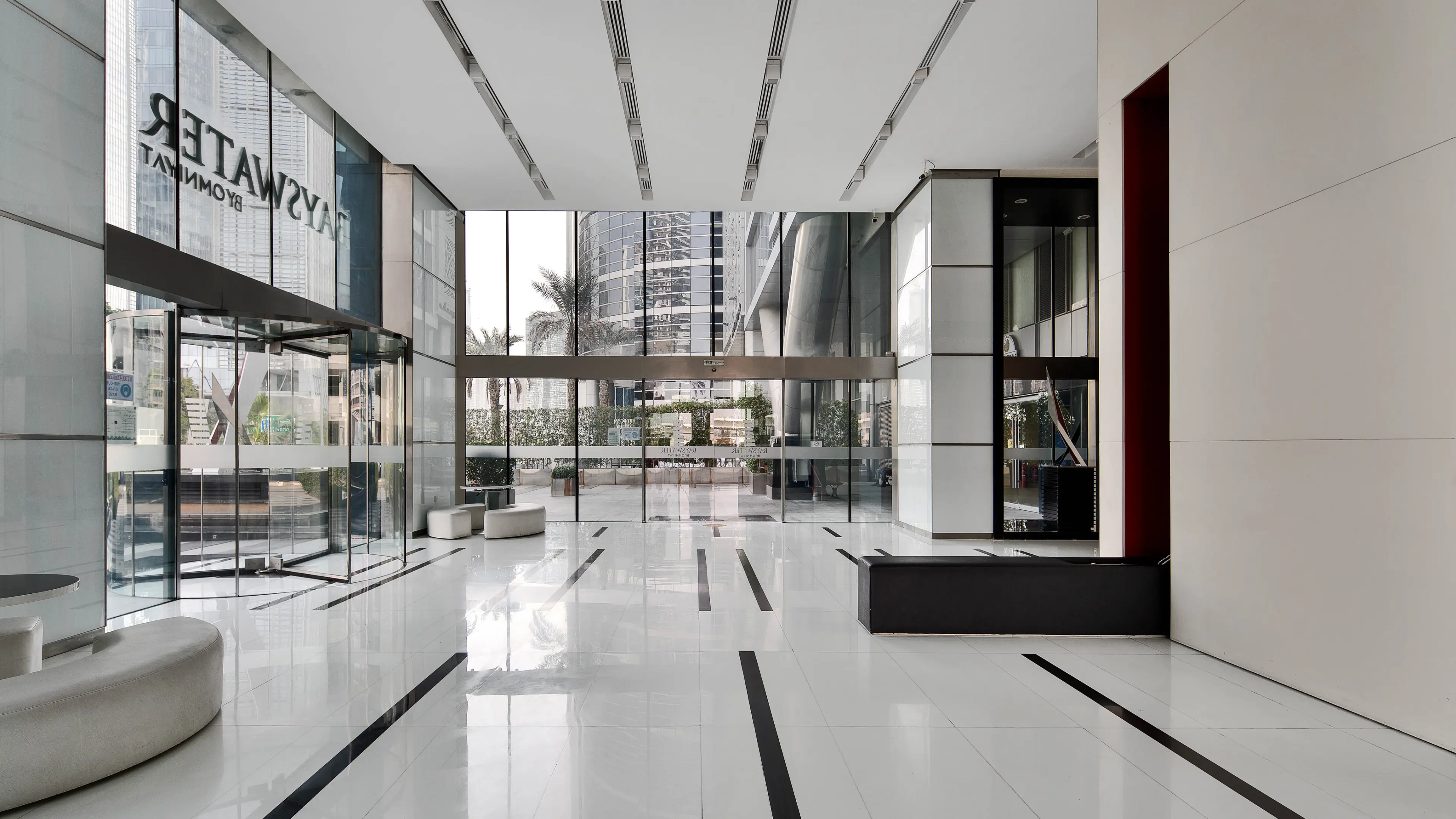Spacious and modern lobby at Bayswater, ideal for high-end real estate agency professional services.