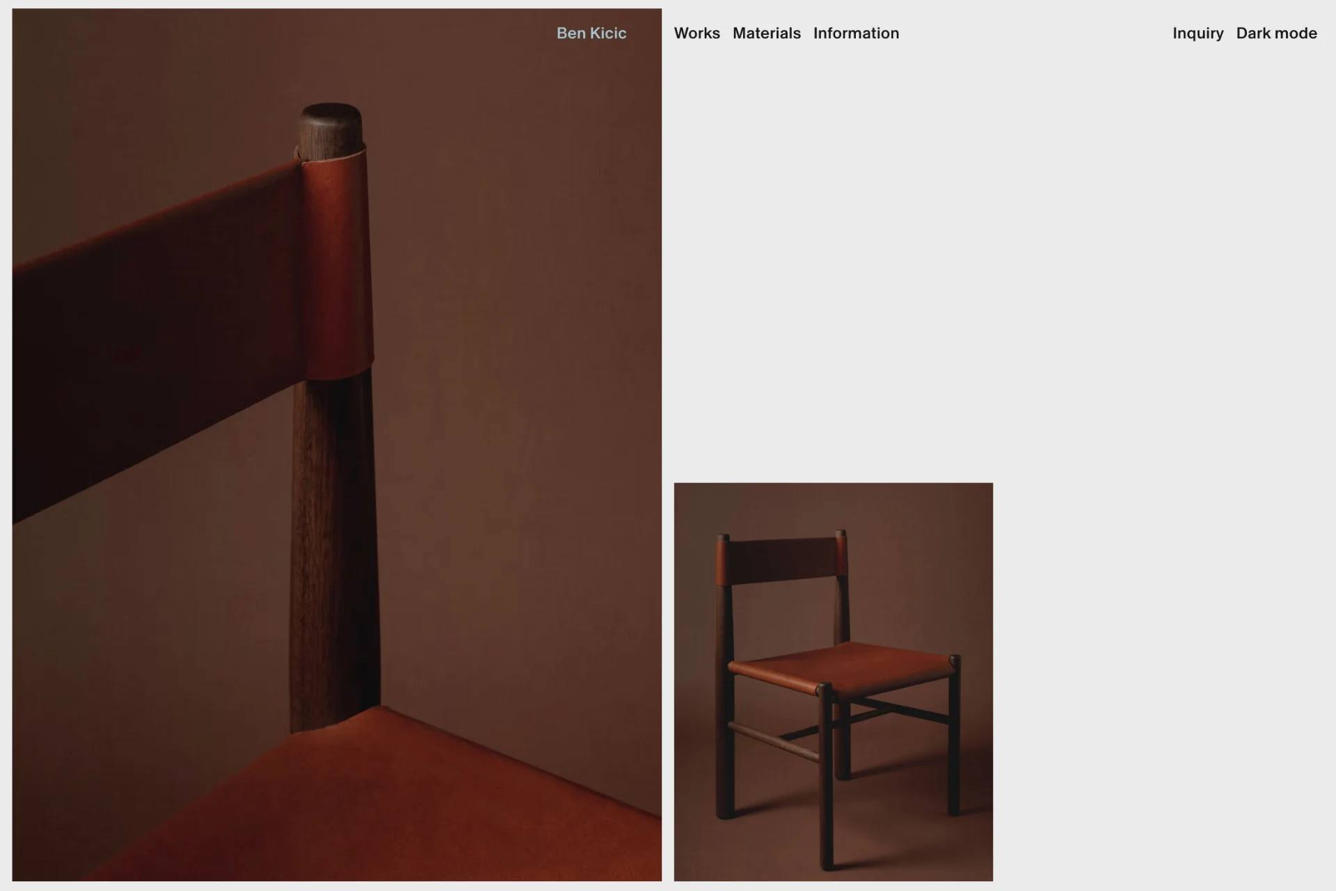 Screenshot of Ben Kicic website