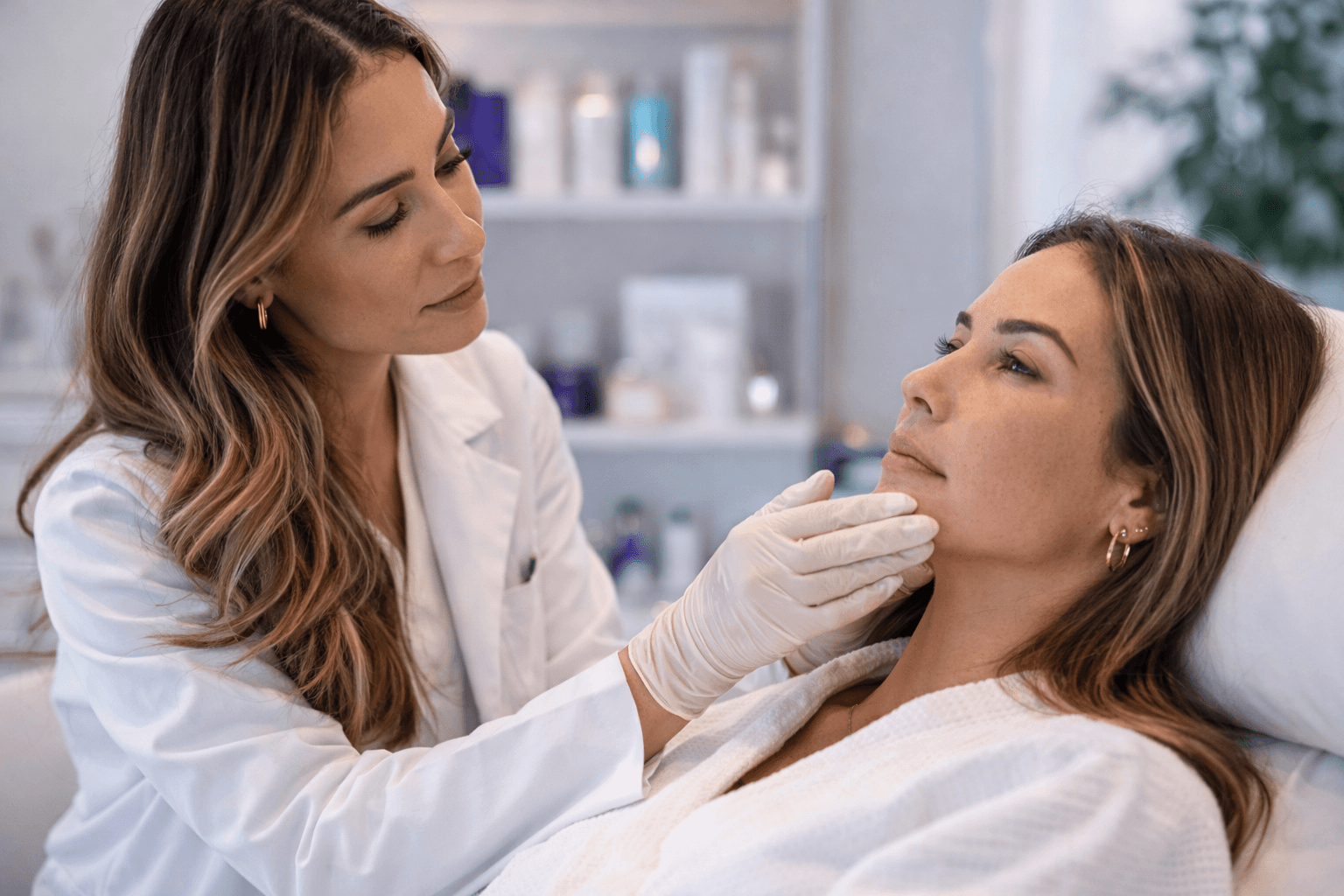 médica avaliando paciente após a intercorrência médica