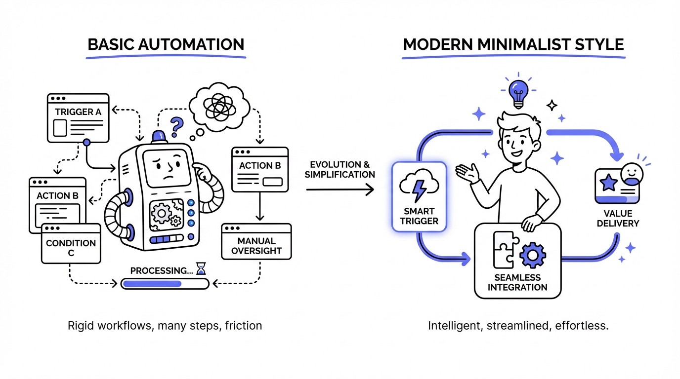 Diagram illustrating Illustrates the difference between 'basic automati