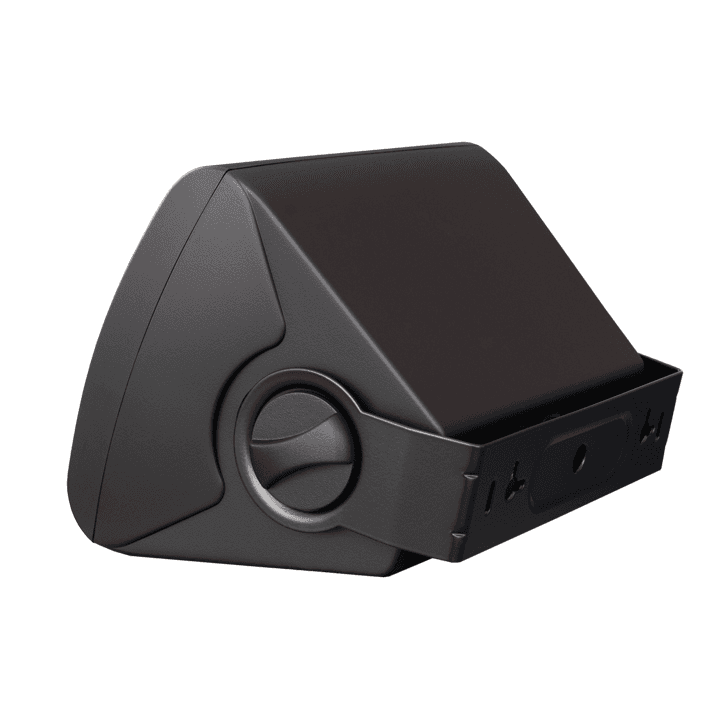 Black outdoor speaker with bracket
