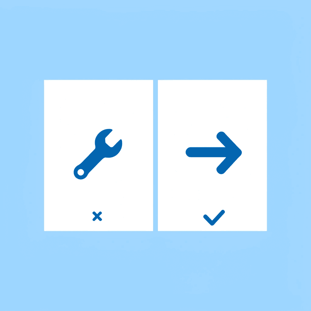 Before and after comparison: left side shows scattered tabs and manual formatting, right side shows focused analysis with organized output