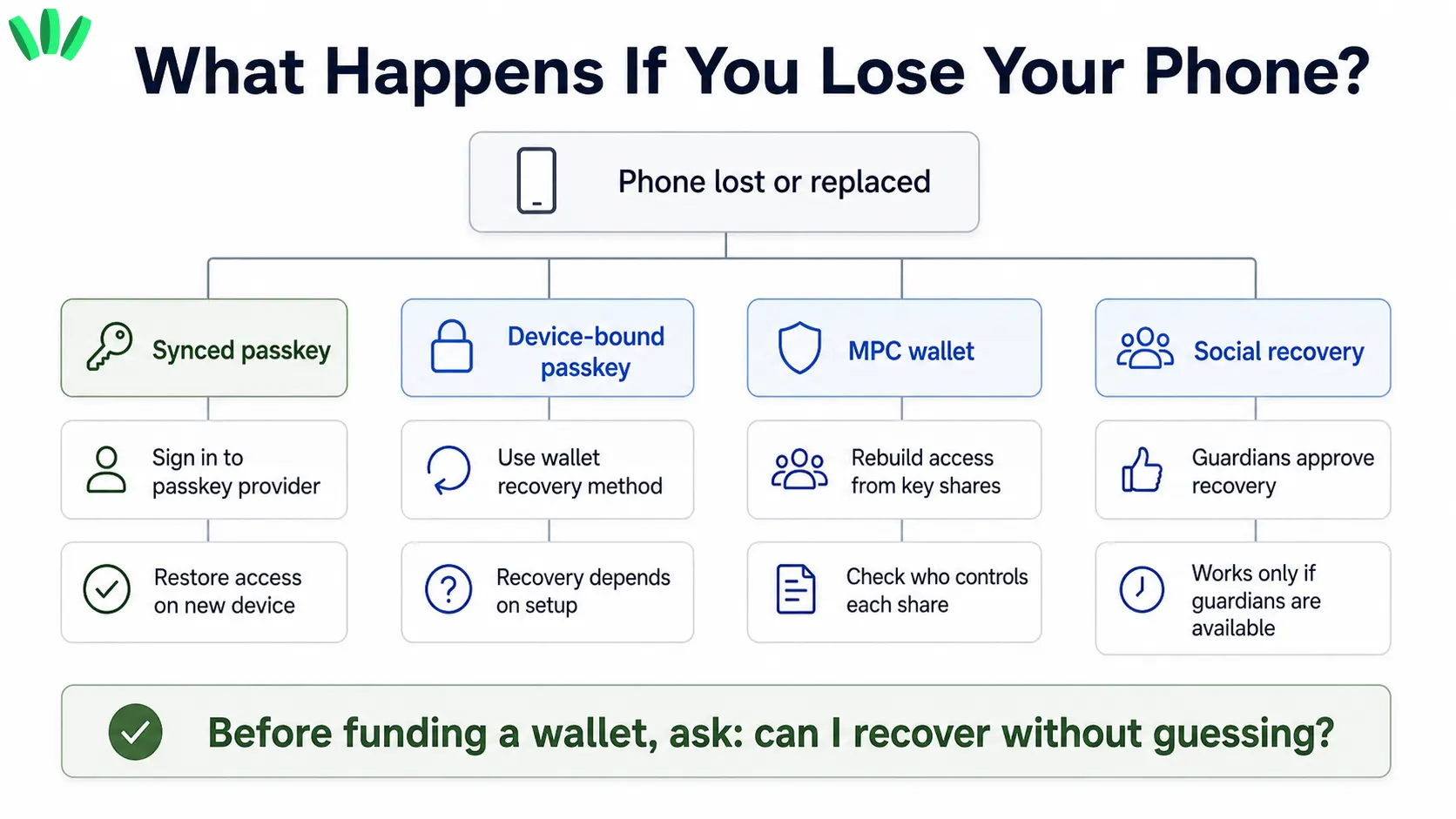 What happens if you lose your phone with a seedless wallet?