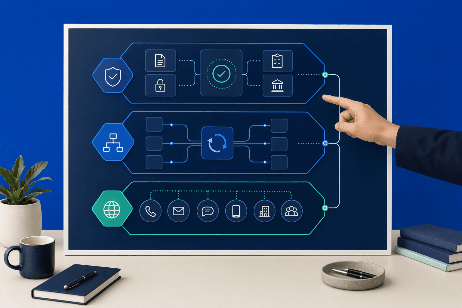 Illustration for: Core Evaluation Criteria: Compliance Architecture, Orchestration Model, and Chan