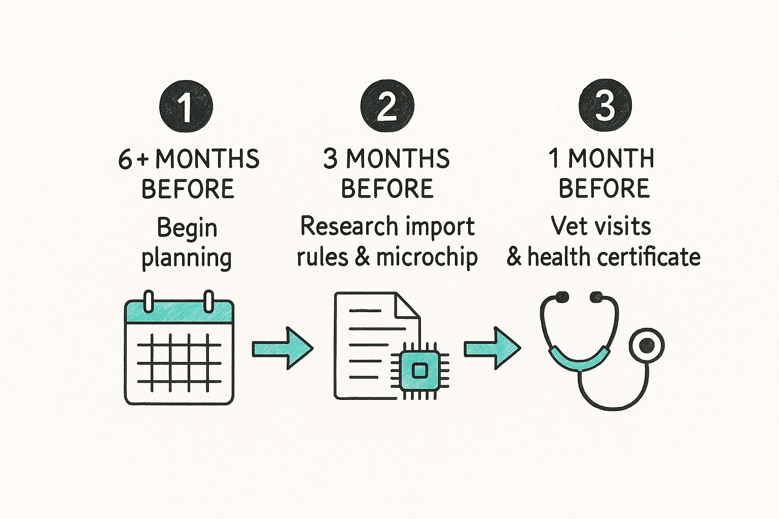 Infographic about moving internationally with pets