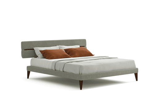 elegant bed with wooden insert 