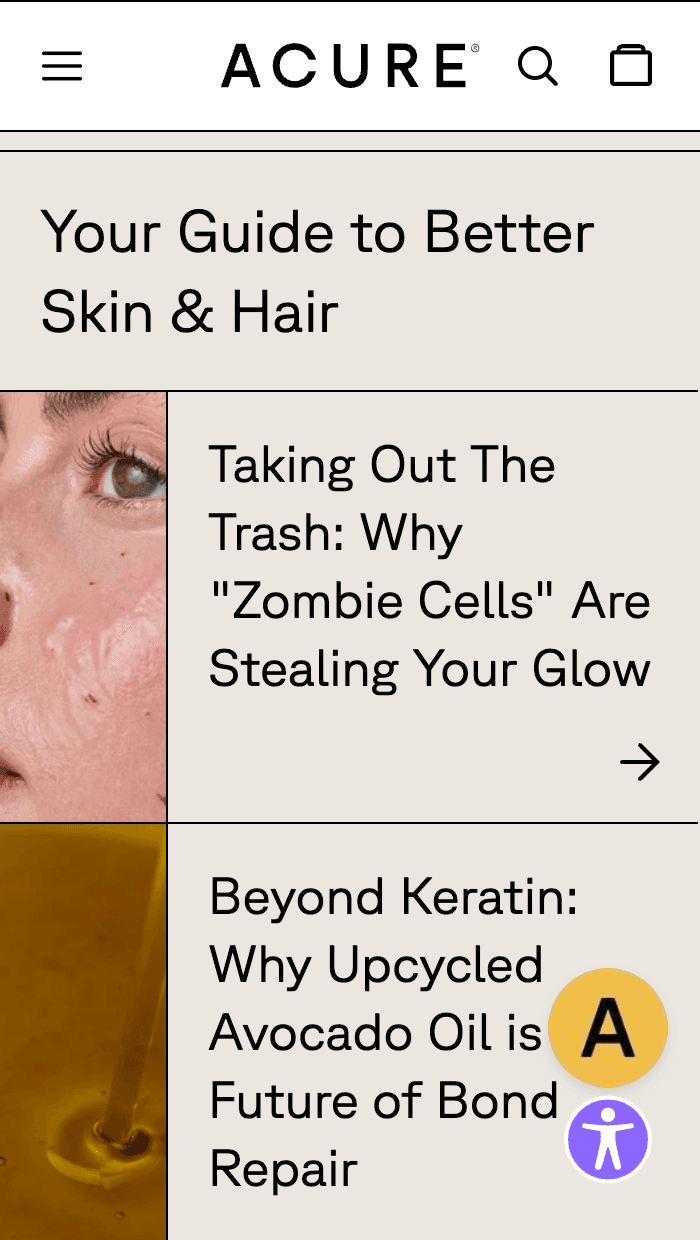 screen grab of website