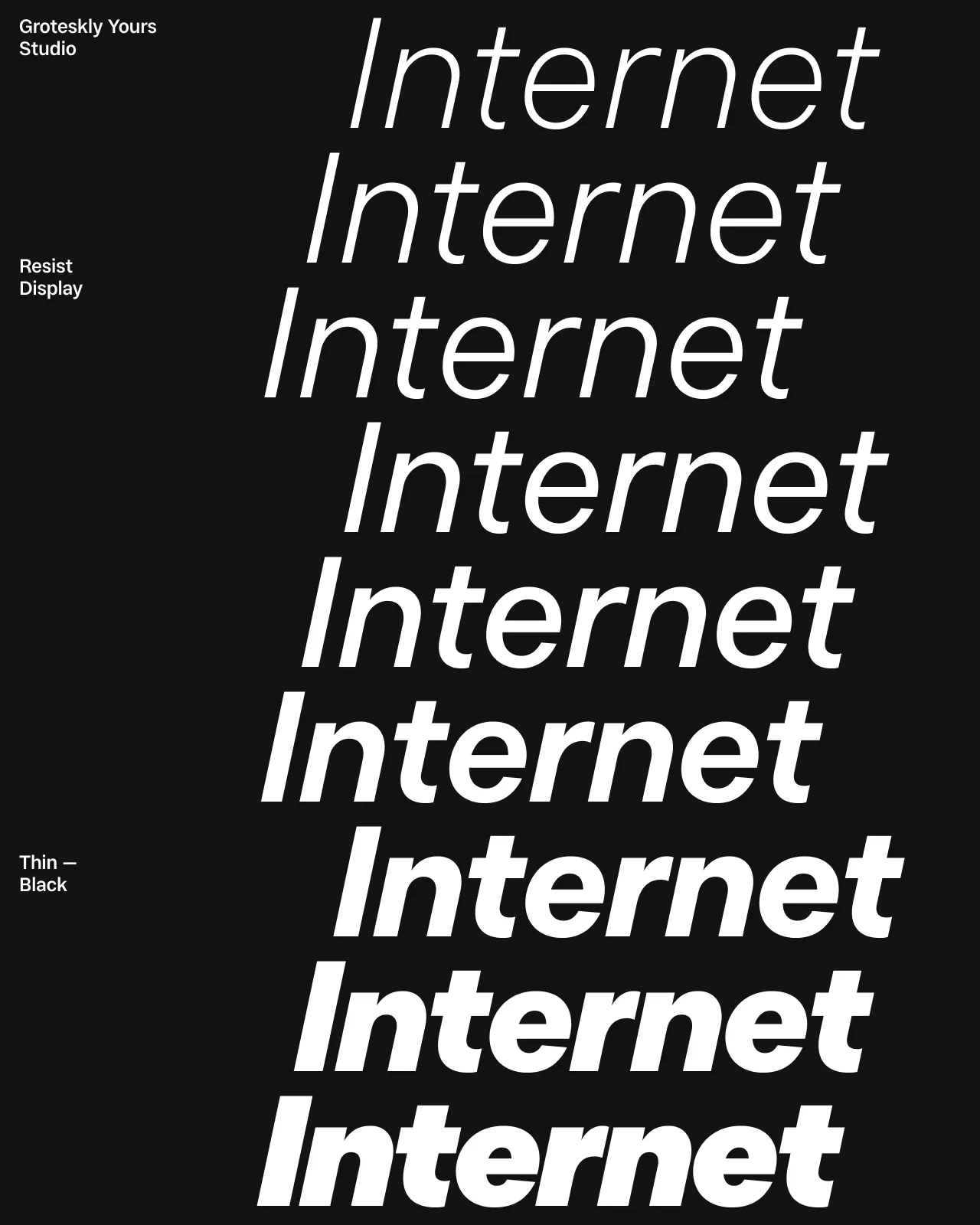 Resist Sans Display italics