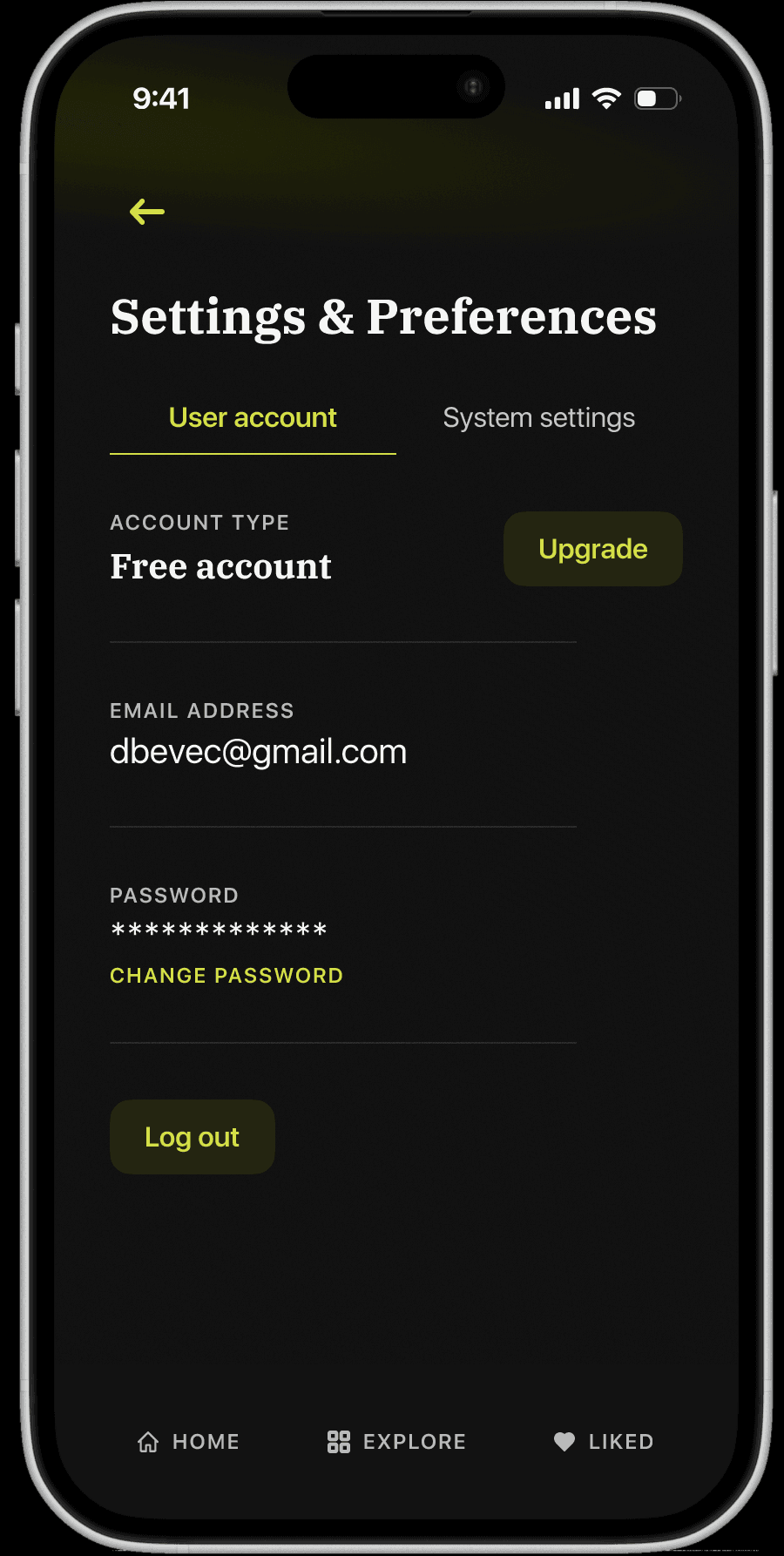 Wallpaper app settings