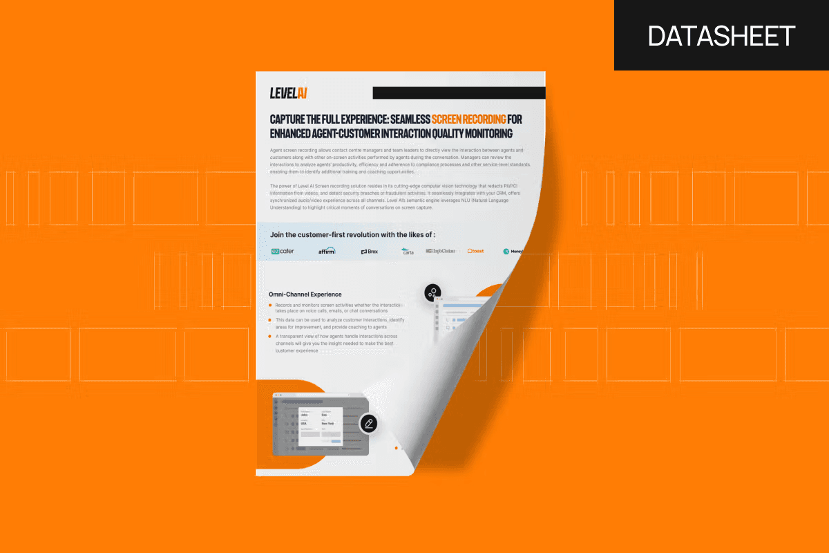 Level AI agent screen recording datasheet