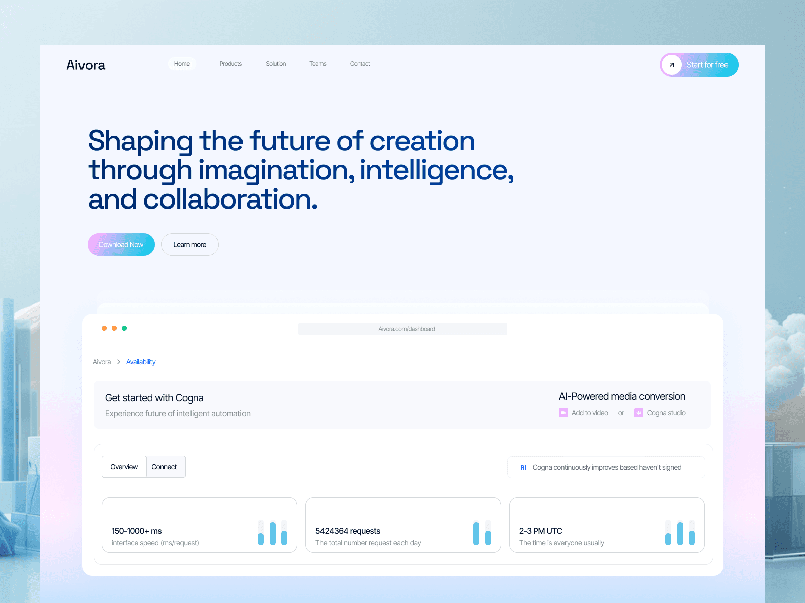 Landing Page for ai task management