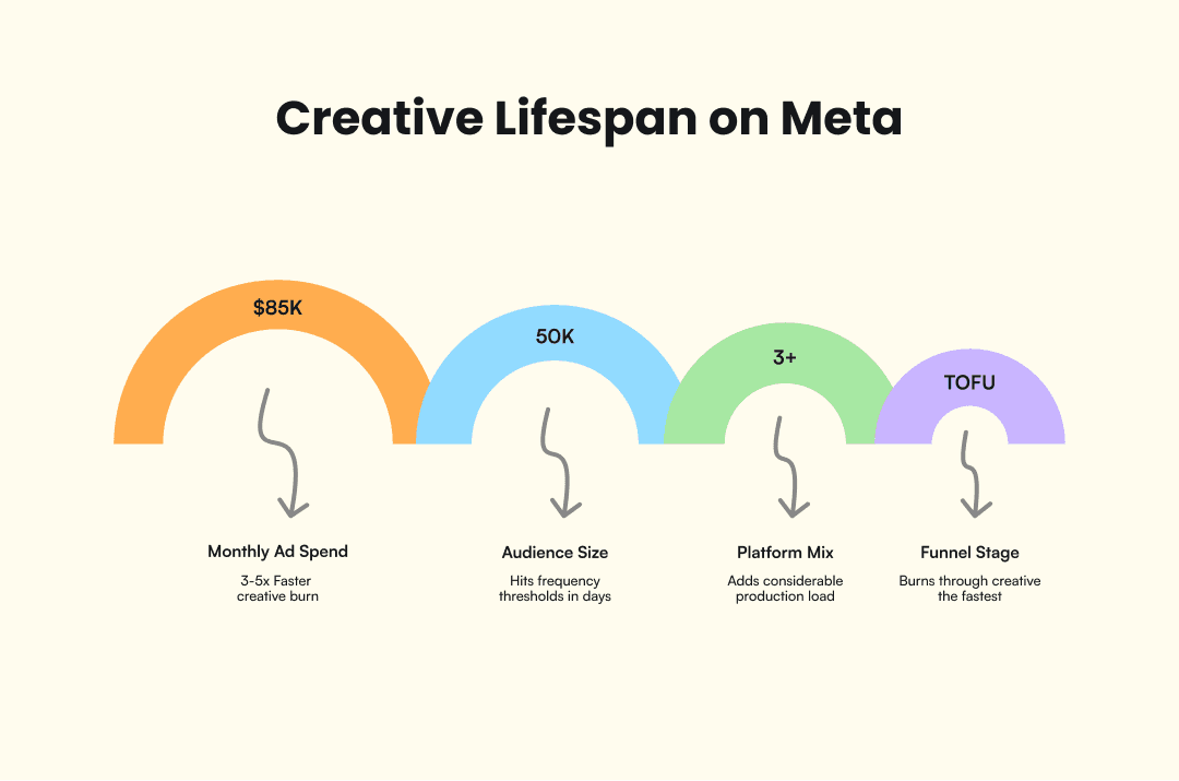 Infographic of the creative lifespan on Meta