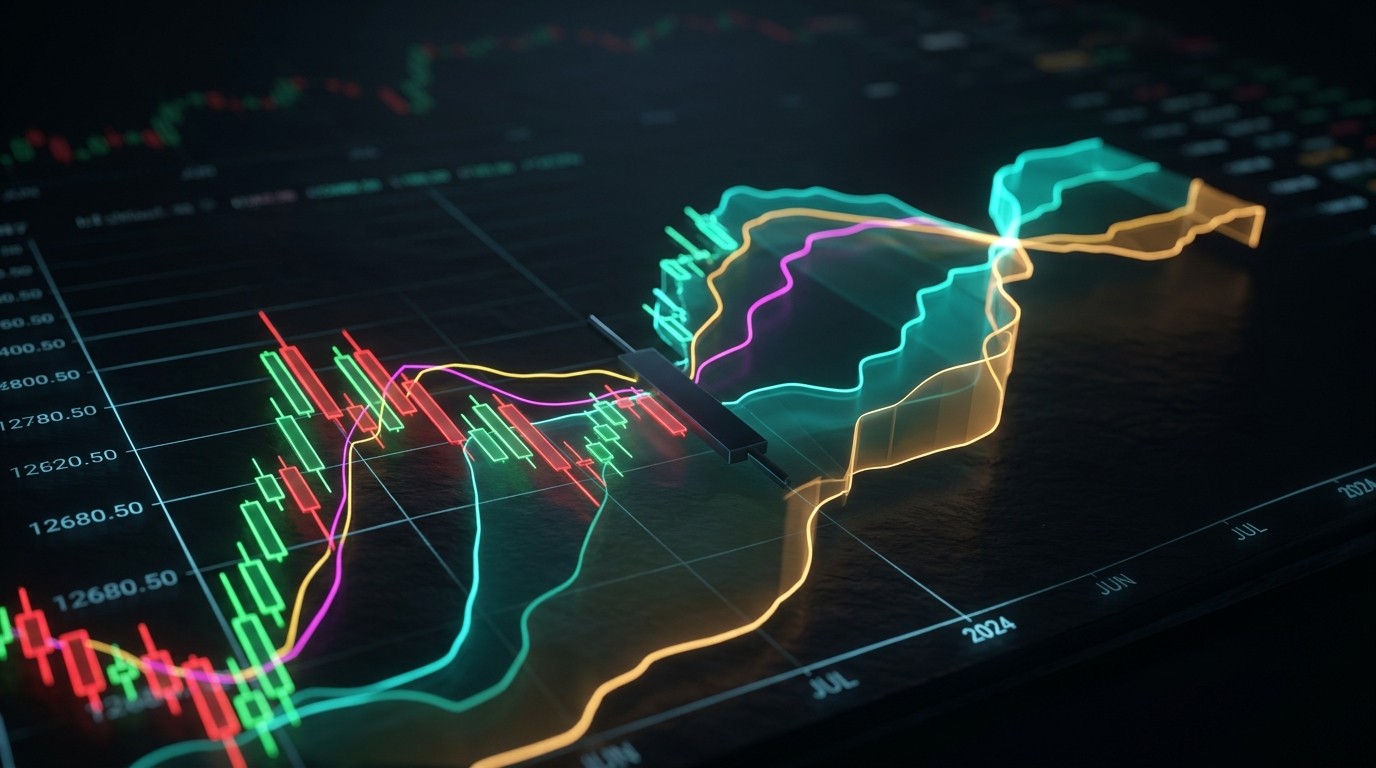 Ichimoku cloud projected 26 periods forward on a price chart showing future support and resistance zones ahead of current price action