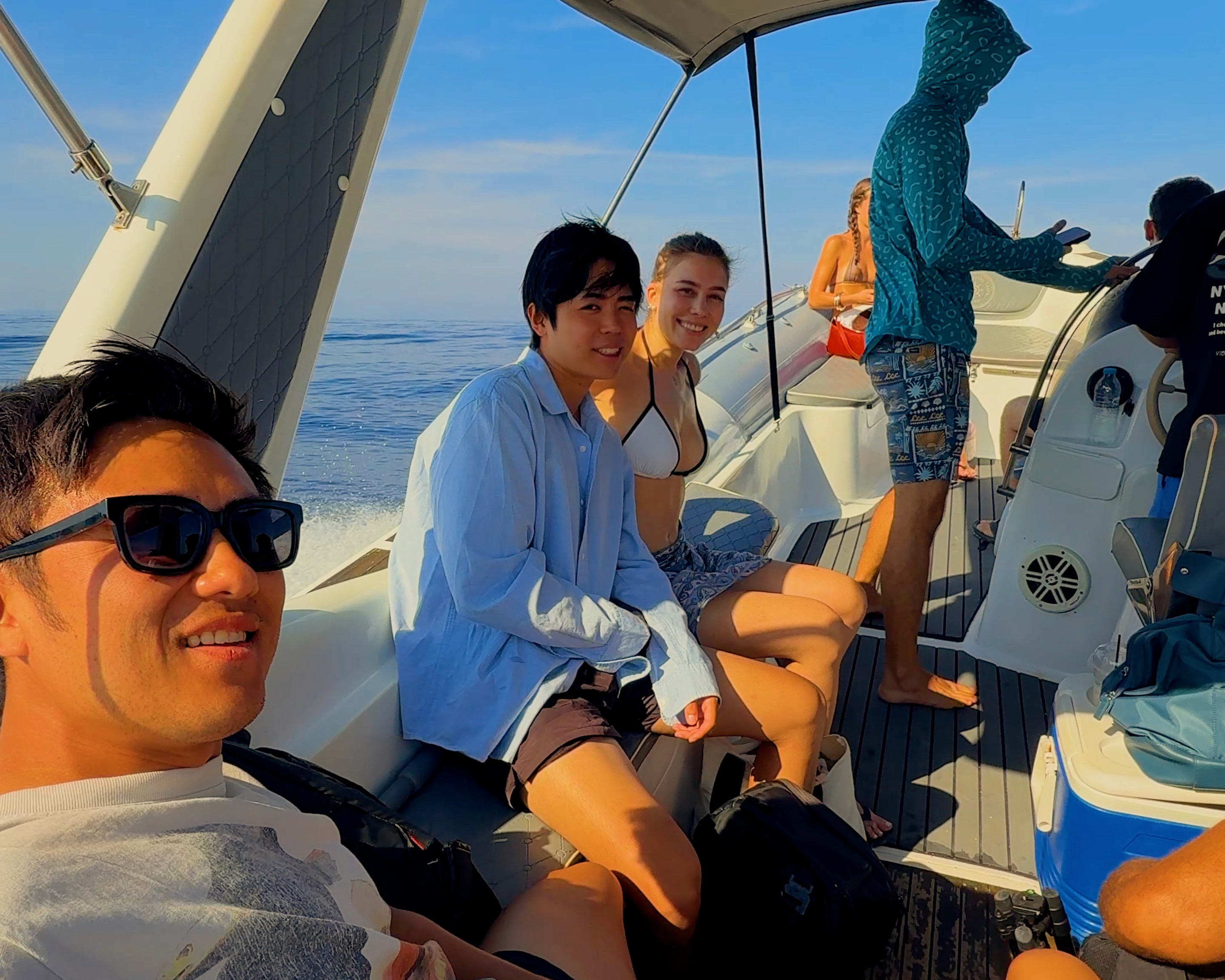 Wide view of the Albanian coastline from the boat
