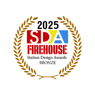 2025 Firehouse Station Design Awards SDA logo with Bronze laurel wreath.