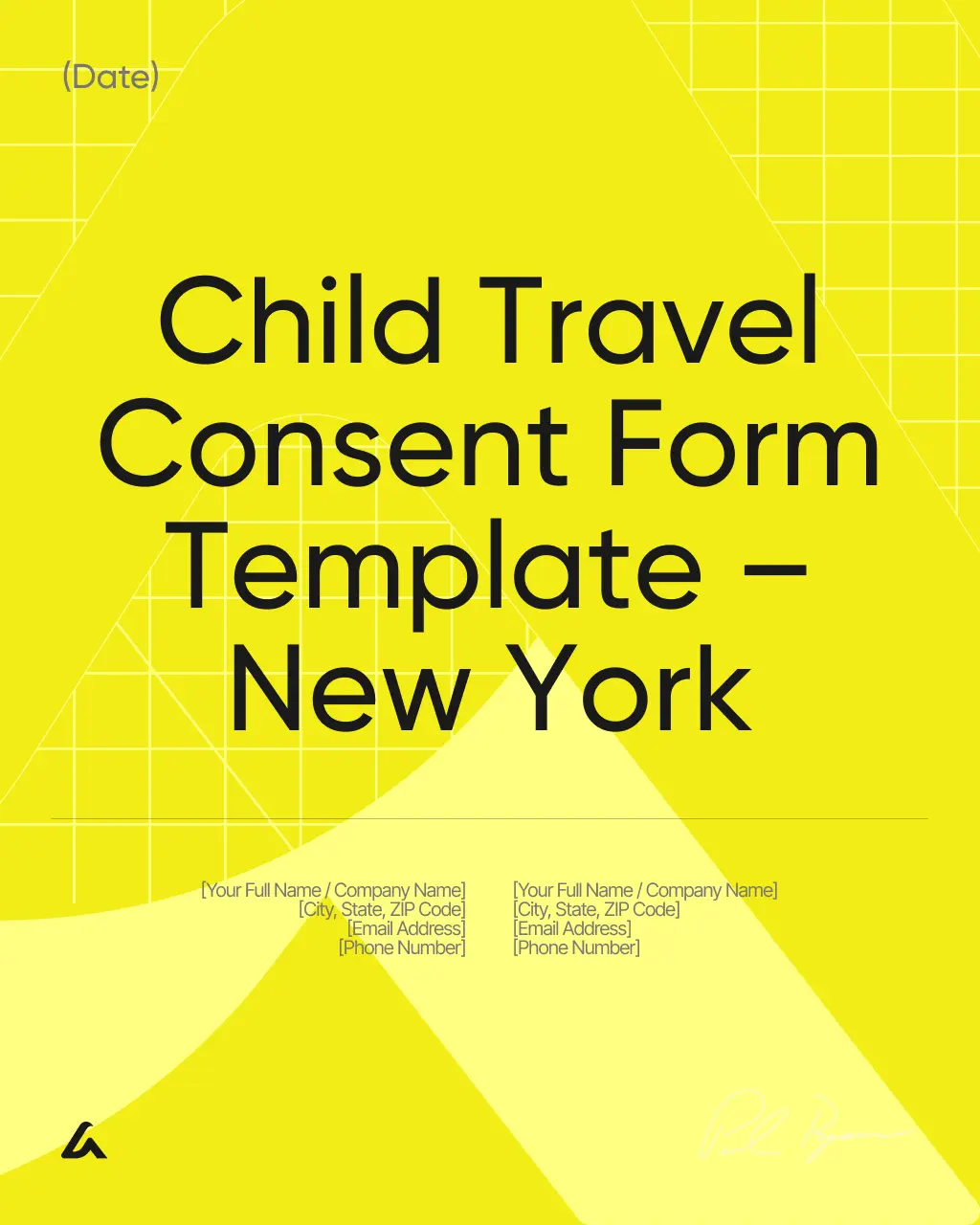 Child Travel Consent Form Template – New York