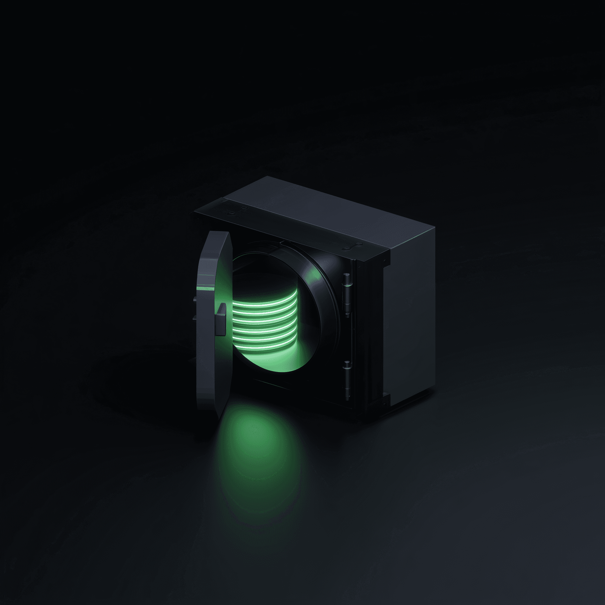 Two men discuss a project while standing at a laptop in an office.