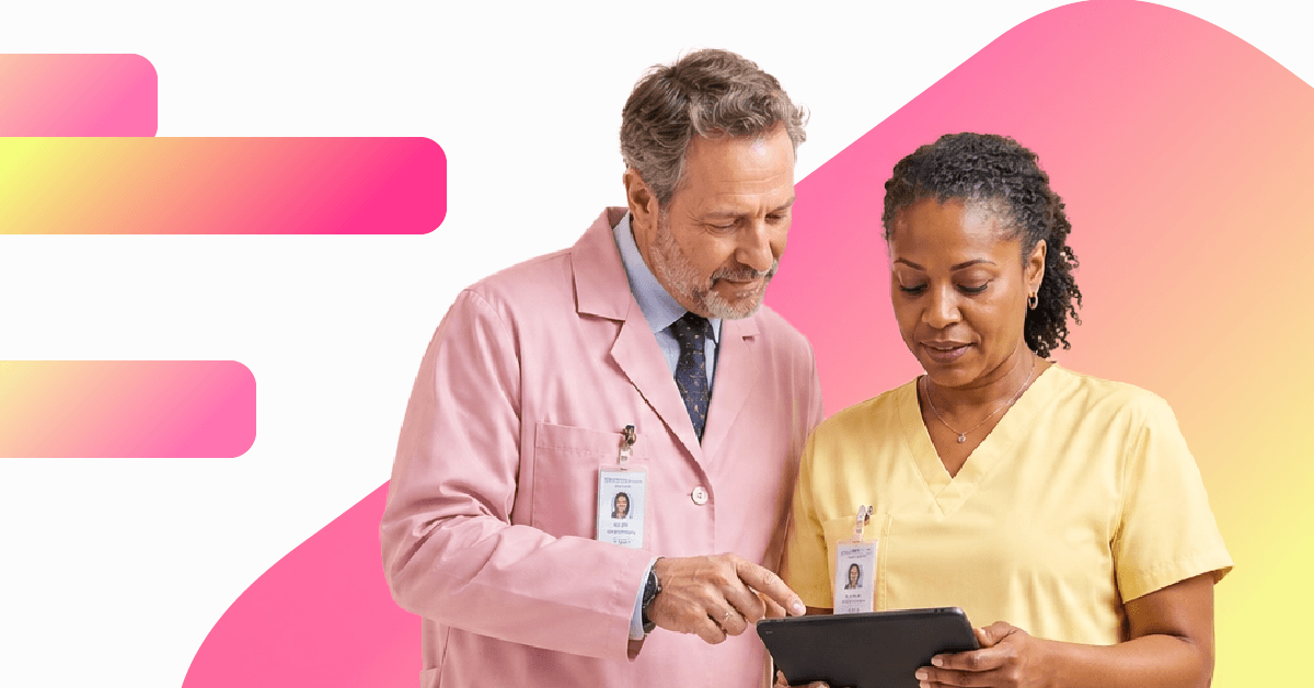 Diverse group of healthcare professionals smiling together, representing Synapti Health’s tailored value based care training solutions for every healthcare organization.