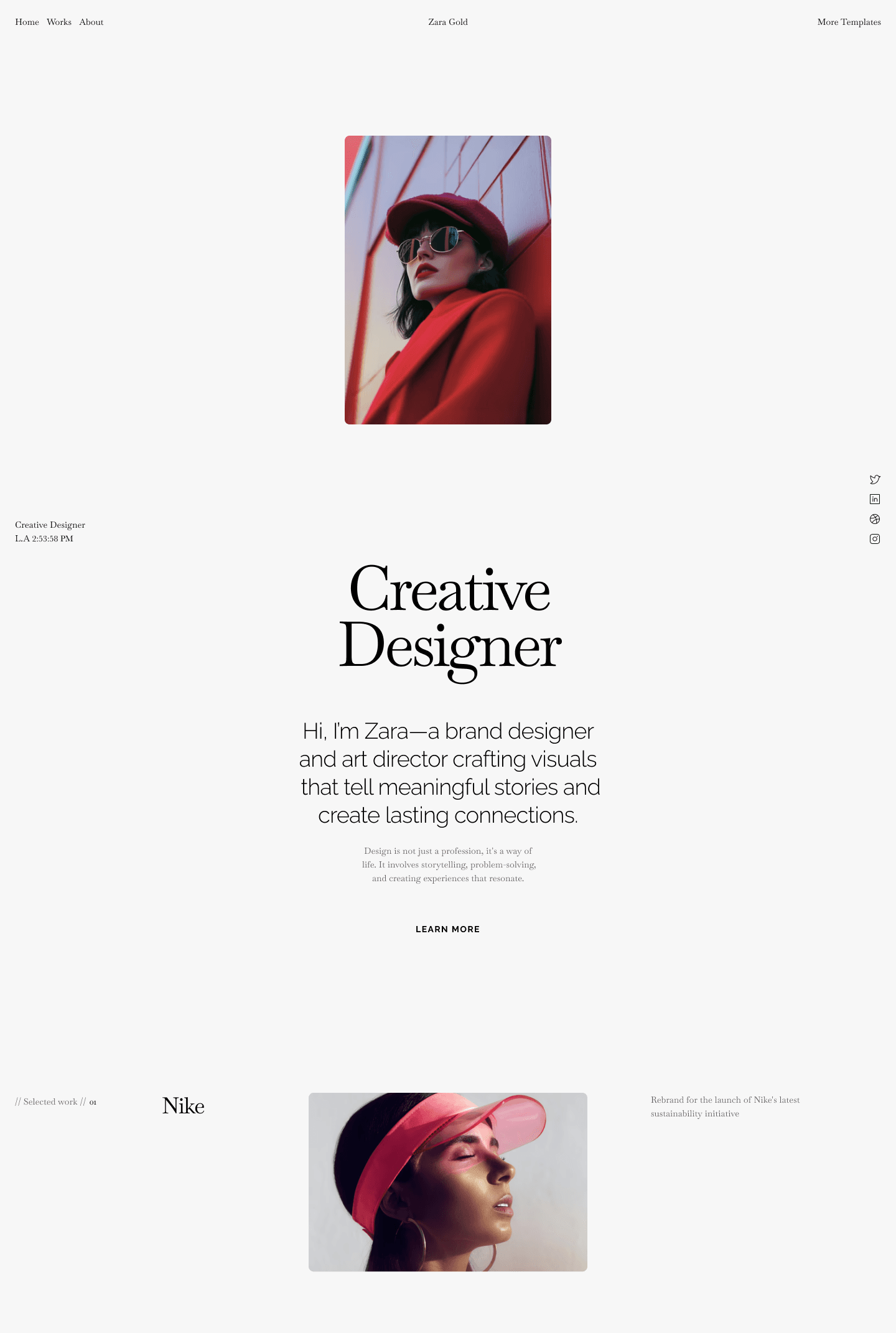 TD_Zarafolio — animated portfolio template