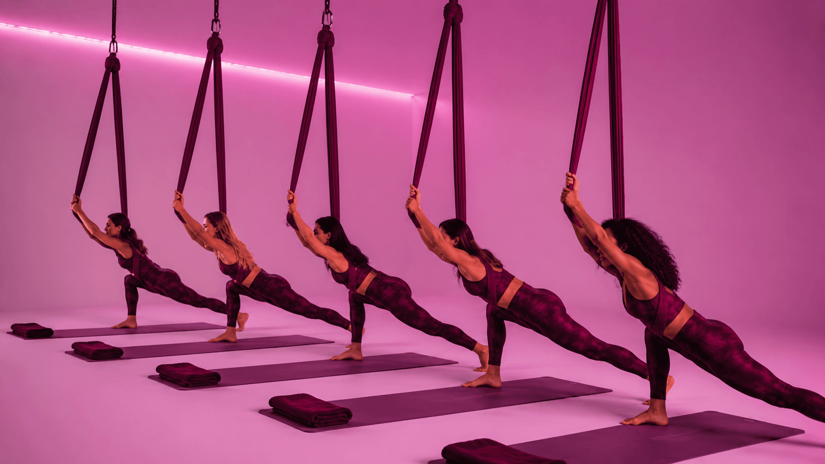 Five girls stretching