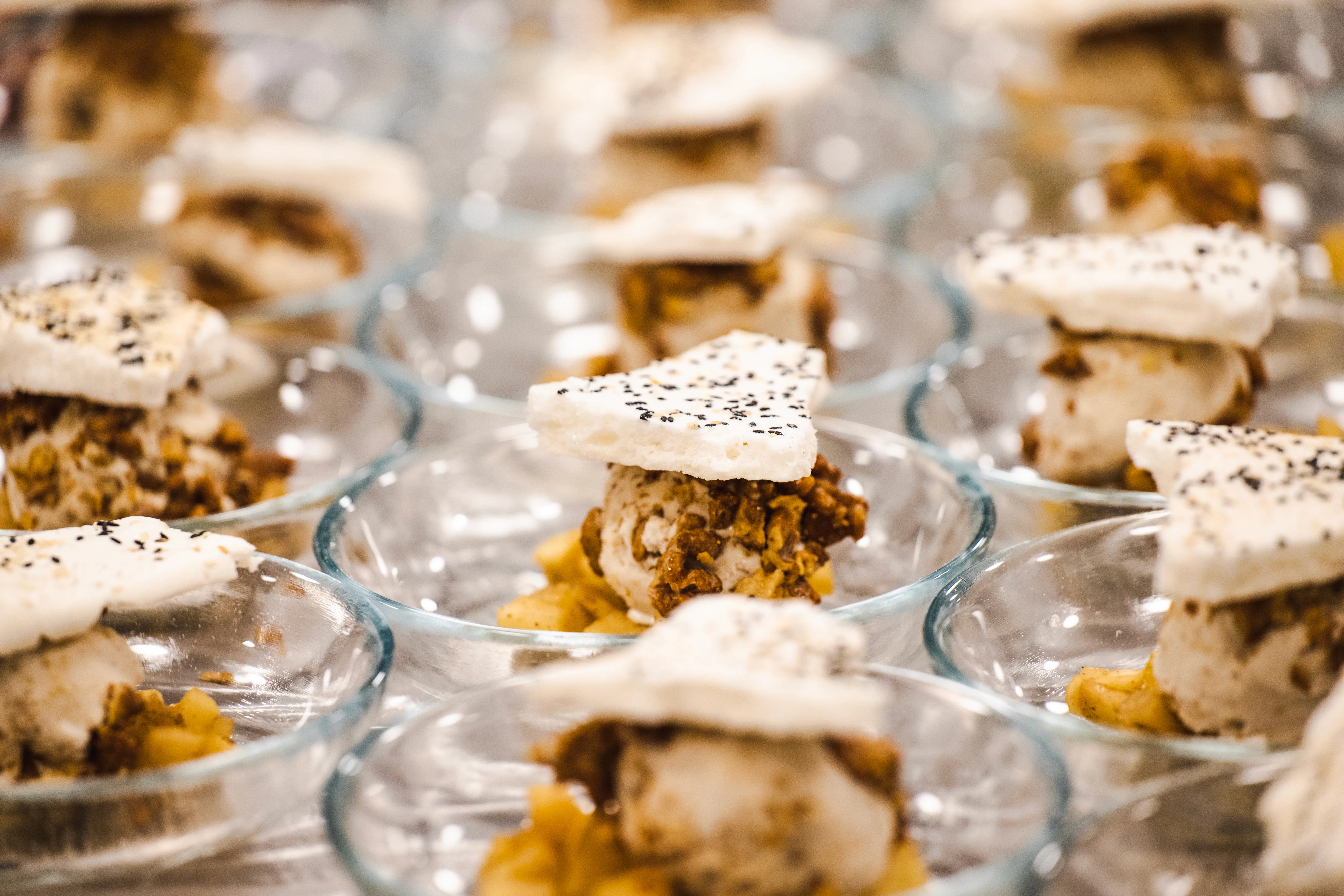 Dinner moment with guests seated at the table