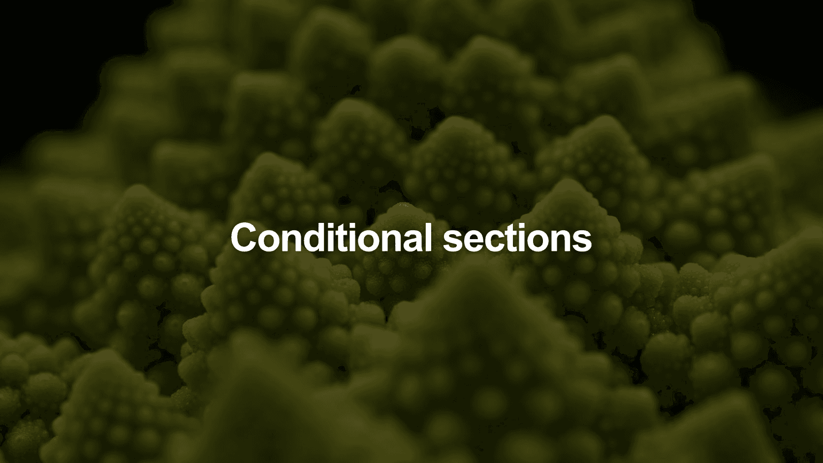 Conditional visibility controls for an email section in Loops